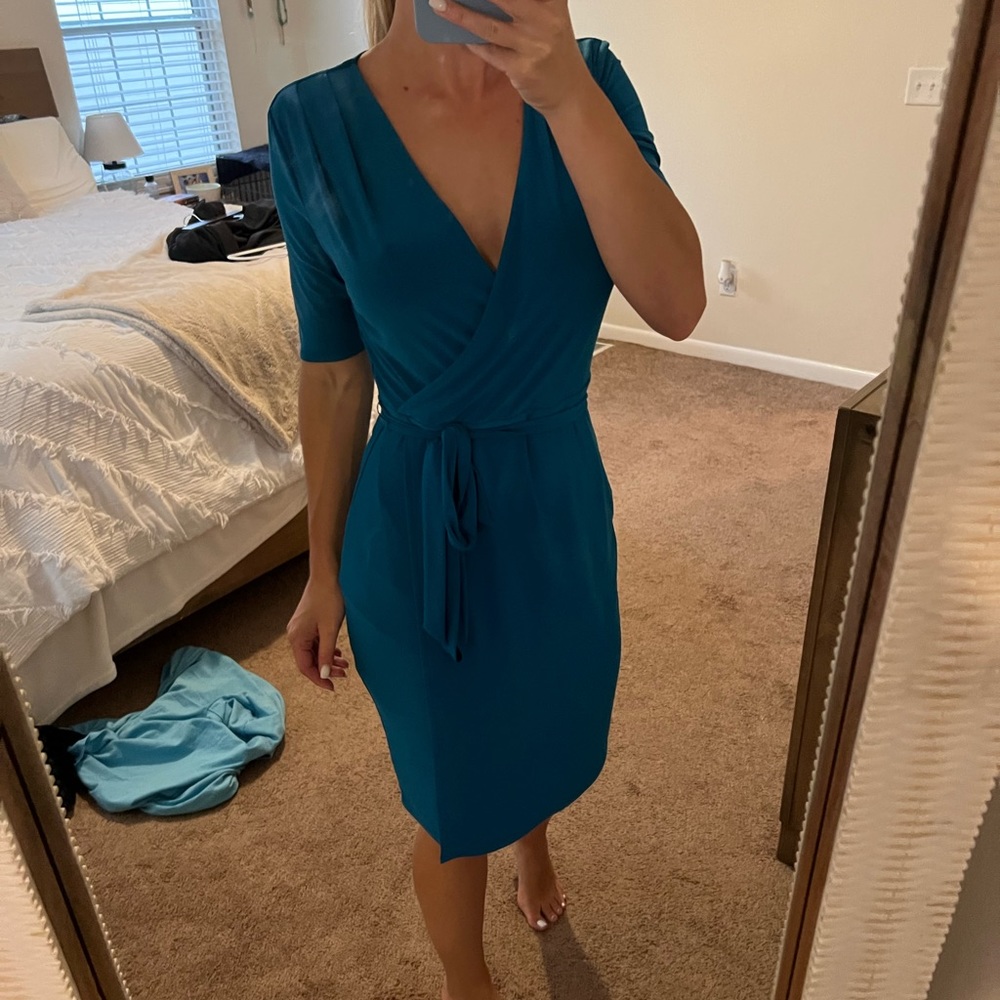 White House Black Market teal dress